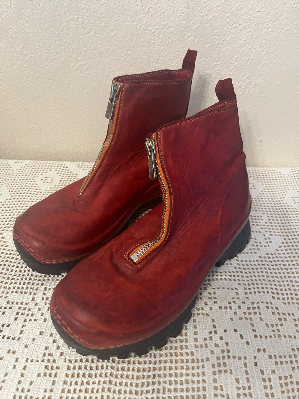 Guidi Red Leather Boots